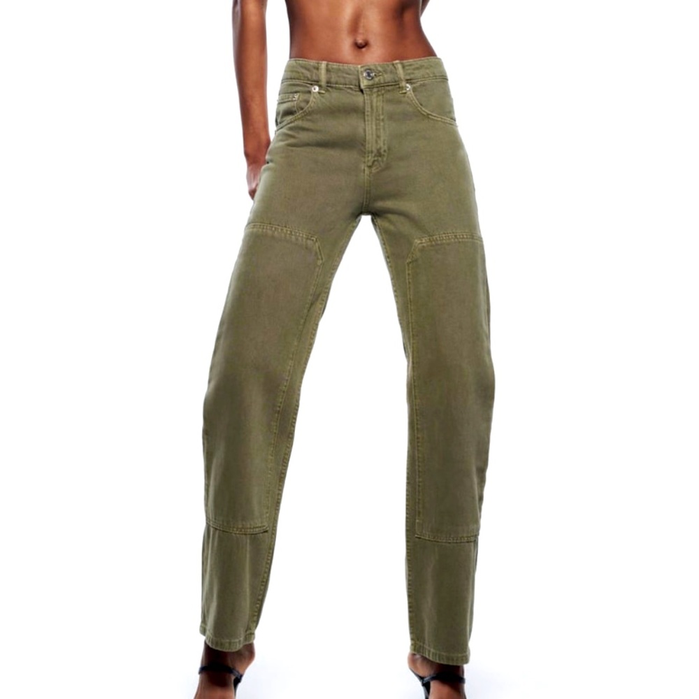 Mid Rise Green Jeans - Picture 2 of 7